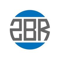 design do logotipo da letra zbr em fundo branco. conceito de logotipo de círculo de iniciais criativas zbr. design de letras zbr. vetor