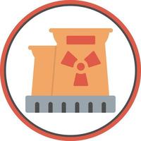 ícone plano de usina nuclear vetor