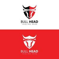 logotipo de cabeça de touro, vetor de animais de fazenda, ilustração de gado, ícone da marca da empresa