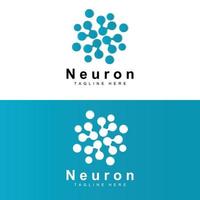 design de logotipo de neurônio vetor ilustração de células nervosas marca de saúde de dna molecular