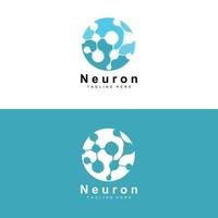 design de logotipo de neurônio vetor ilustração de células nervosas marca de saúde de dna molecular