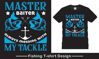 vetor de tipografia de pesca vetor de design de camiseta grátis