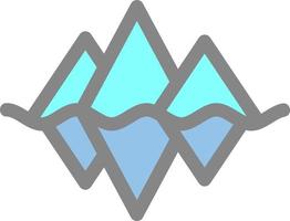 ícone de glifo de paisagem de iceberg vetor