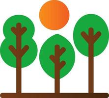 ícone de glifo de paisagem de árvore vetor