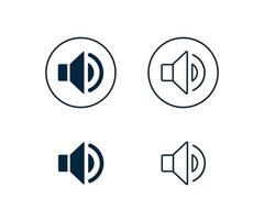 conjunto de ícones de alto-falante. conjunto de ícones de volume. vetor de ícone de alto-falante. ícones de áudio de volume.