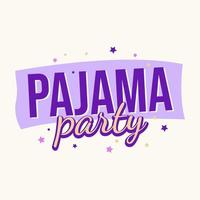 vetor de banner de design de texto de festa do pijama