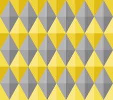 padrão de fundo sem costura 3d amarelo cinza forma de diamante vetor