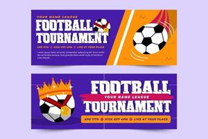 modelo de design de banner de evento esportivo de torneio de futebol design simples e elegante vetor