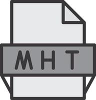 ícone de formato de arquivo mht vetor