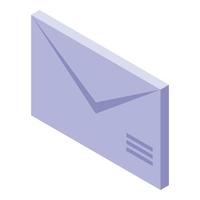 ícone da caixa de entrada do envelope, estilo isométrico vetor
