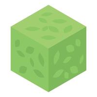 ícone de arbusto de cubo, estilo isométrico vetor