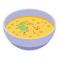 ícone de sopa de milho, estilo isométrico vetor