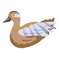 ícone de pato canard, estilo isométrico vetor