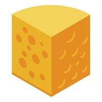 ícone de queijo francês, estilo isométrico vetor