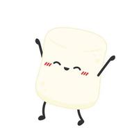 personagem de marshmallow. vetor de marshmallow. papel de parede. espaço livre para texto.