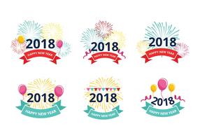 Feliz ano novo 2018 vetores grátis de saudação