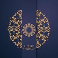 modelos de cartão de convite com padrão de ouro e fundo de mandala de luxo de cor de cristais com padrão de arebesque dourado estilo oriental islâmico árabe. mandala decorativa estilo ramadã, banner flyer etc vetor