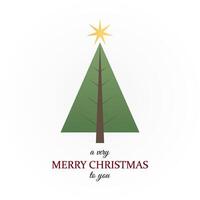 cartão de natal com árvore de natal e estrela brilhante no topo vetor