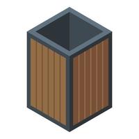 ícone de gaiola de zoológico de madeira, estilo isométrico vetor