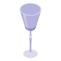 ícone de copo de vinho vazio, estilo isométrico vetor