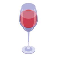 ícone de copo de vinho tinto, estilo isométrico vetor
