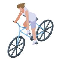 ícone de ciclismo de triatlo, estilo isométrico vetor