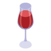 copo de ícone de vinho, estilo isométrico vetor