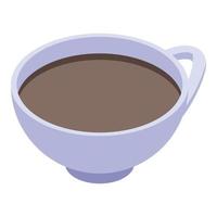 ícone de xícara de chá preto, estilo isométrico vetor