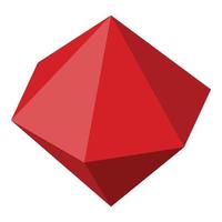 ícone de rubi vermelho, estilo isométrico vetor