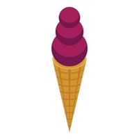 ícone de sorvete de mangostão, estilo isométrico vetor