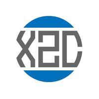 design do logotipo da carta xzc em fundo branco. conceito de logotipo de círculo de iniciais criativas xzc. design de letras xzc. vetor