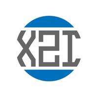 design do logotipo da letra xzi em fundo branco. conceito de logotipo de círculo de iniciais criativas xzi. design de letras xzi. vetor