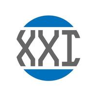 design do logotipo da letra xxi em fundo branco. xxi iniciais criativas círculo conceito de logotipo. design de letras xxi. vetor