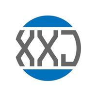 design de logotipo de carta xxj em fundo branco. xxj iniciais criativas circundam o conceito de logotipo. design de letras xxj. vetor