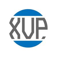 design de logotipo de carta xvp em fundo branco. conceito de logotipo de círculo de iniciais criativas xvp. design de letras xvp. vetor