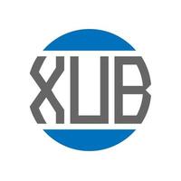 design de logotipo de carta xub em fundo branco. conceito de logotipo de círculo de iniciais criativas xub. design de letras xub. vetor