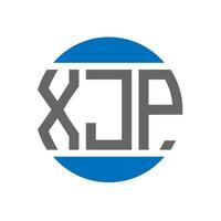 design de logotipo de carta xjp em fundo branco. conceito de logotipo de círculo de iniciais criativas xjp. design de letras xjp. vetor