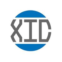 design do logotipo da carta xic em fundo branco. conceito de logotipo de círculo de iniciais criativas xic. design de letras xic. vetor