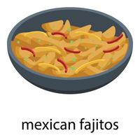 ícone de fajitos mexicanos, estilo isométrico vetor