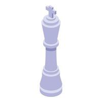 ícone do rei do xadrez branco, estilo isométrico vetor
