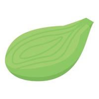 ícone de fruta de folha verde, estilo isométrico vetor
