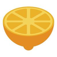 metade do ícone de limão, estilo isométrico vetor