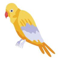 ícone do papagaio do zoológico, estilo isométrico vetor