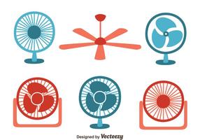 Red and Blue Fan Collection Vector