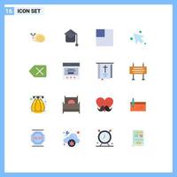 16 ícones criativos sinais e símbolos modernos de interface excluir layout claro pacote editável esquerdo de elementos de design de vetores criativos