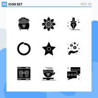 9 ícones criativos sinais e símbolos modernos de elementos de design de vetores editáveis de química de lavadora de mídia