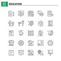 25 conjunto de ícones de educação de fundo vetorial vetor