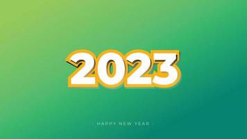 design de fundo gradiente de celebração de ano novo de 2023 vetor