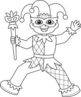 desenho de menino bobo da corte de carnaval isolado para colorir vetor