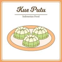 kue putu ayu comida tradicional indonésia. vetor